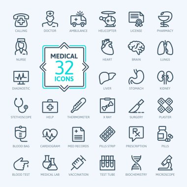 Anahat web Icon set - tıp ve sağlık sembolleri