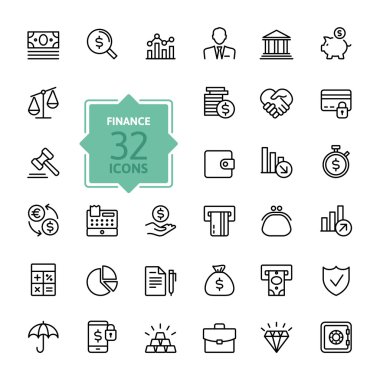 Outline web icons - money, finance, payments