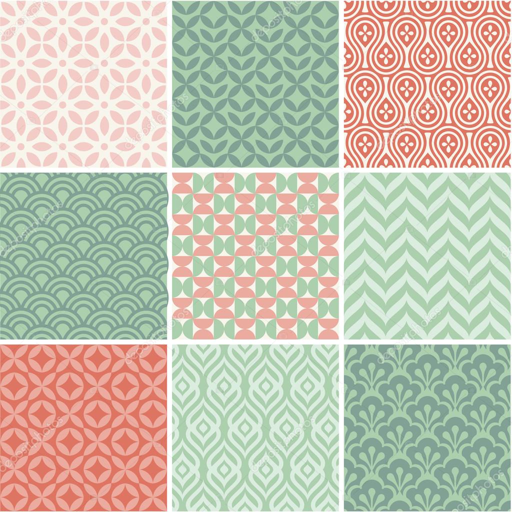 Seamless simple patterns set