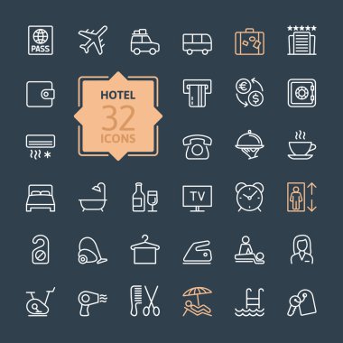 Anahat web Icon set - otel hizmetleri