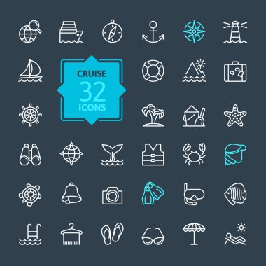 Anahat web Icon set - yolculuk, tatil, cruise