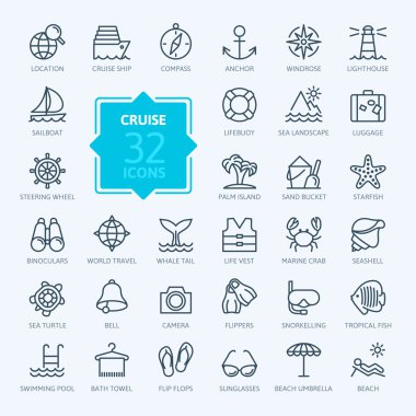 Anahat web Icon set - yolculuk, tatil, cruise