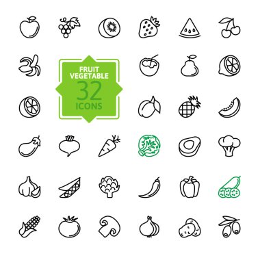 Anahat web Icon set - meyve ve sebze