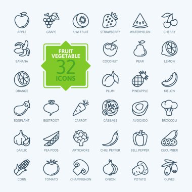 Anahat web Icon set - meyve ve sebze