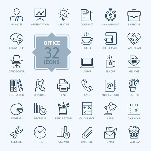 Overzicht web icon set - Office. — Stockvector