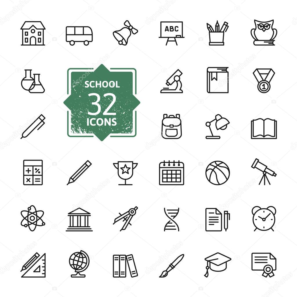 Outline icon collection - School education