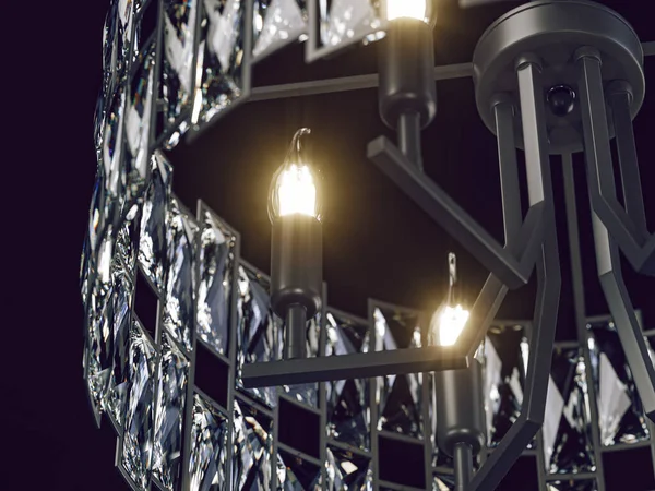 3D-illustration av modern ljuskrona hängande i taket — Stockfoto