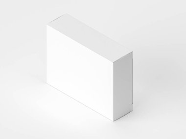 Beyaz boş kutu beyaz üzerine izole