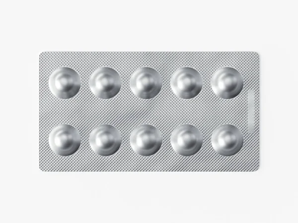 Closeup of blister pack isolated on white — Stock Photo, Image