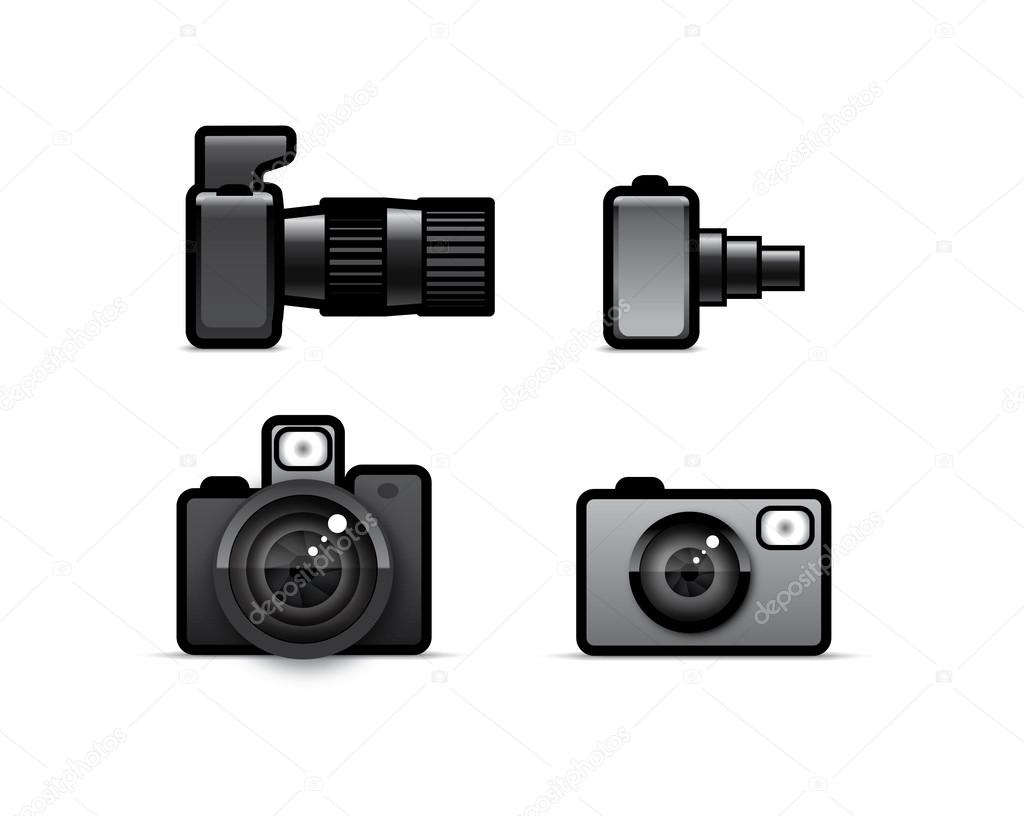 Four icons of photo camera