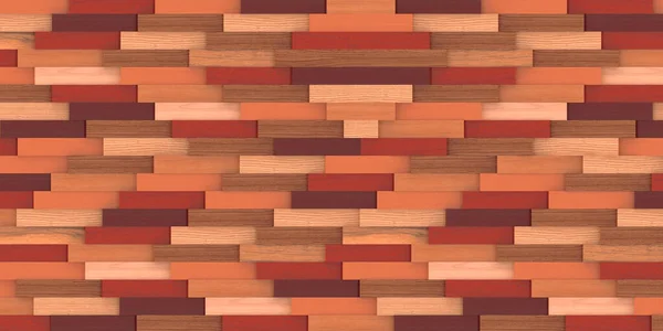 3D例证 现实的木制立方体在不同的层次与阴影 与自然的纹理 木材面板 背景与木材质感 渲染器 — 图库照片