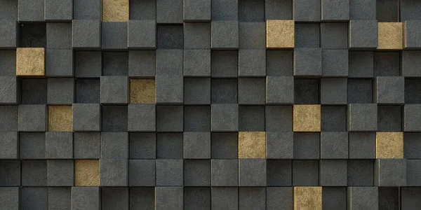 Illustratie Realistische Zwarte Massieve Blokjes Met Een Schaduw Van Dezelfde — Stockfoto