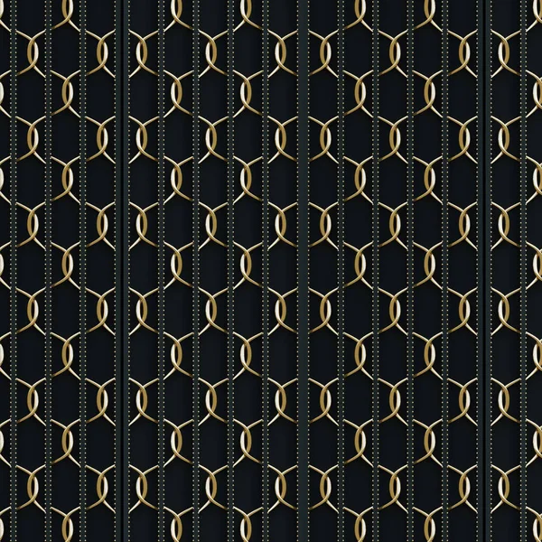 Illustratie Gouden Geometrische Ornament Een Zwarte Reliëf Achtergrond Geef Wandstructuur — Stockfoto