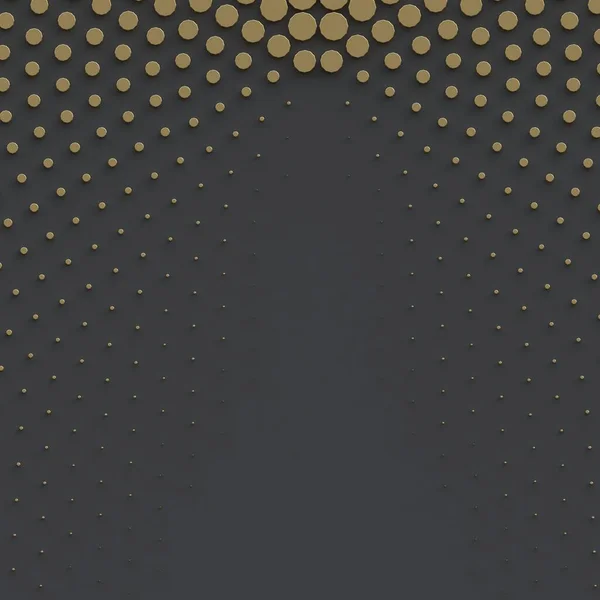 Иллюстрация Абстрактный Фон Рассеяние Золотых Объемных Точек Случайно Расположенных Пространстве — стоковое фото
