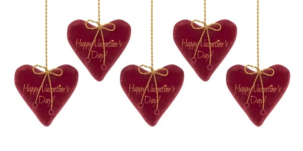 Holiday Background Valentine Day Place Text Set Red Soft Velor — Stock Photo, Image