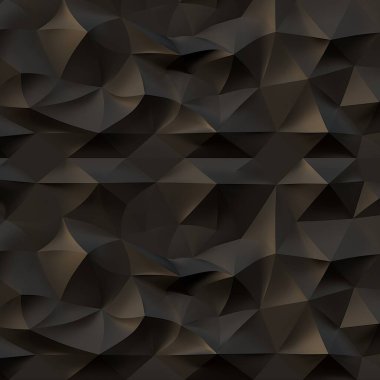 Üç boyutlu resimleme soyut arkaplan. Volumetrik siyah ve altın soyutlaması üç boyutlu elementlerden. Geometrik süs, parçacıkların hareketlerinin taklit edilmesi, uzay ve şekil. Arkaplan. Hazırla