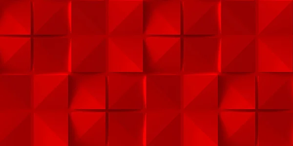 3d illustration. Realistic reds are volume cubes with a shadow of the same size, located in space at different levels. Abstract background of 3d cubes. Background of red cubes. 3d rendering.3 d panel