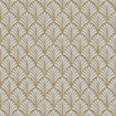 3 boyutlu illüstrasyon. Açılmış dekoratif altın kafes, beyaz arka planda izole edilmiş doğu tarzı bir süs şeklinde bir gölge. Altın kafes. Şenlik arka planı. Geometrik süs, altın