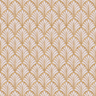 3 boyutlu illüstrasyon. Açılmış dekoratif altın kafes, beyaz arka planda izole edilmiş doğu tarzı bir süs şeklinde bir gölge. Altın kafes. Şenlik arka planı. Geometrik süs, altın