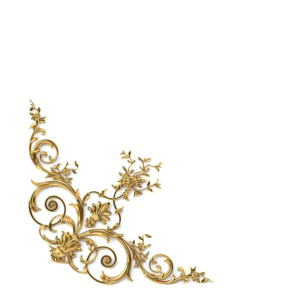 Illustration Vintage Gold Card Decoration Classic Baroque Decorative Elements Holiday — 图库照片