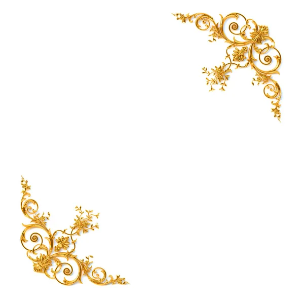 Illustration Vintage Gold Card Decoration Classic Baroque Decorative Elements Holiday — 图库照片