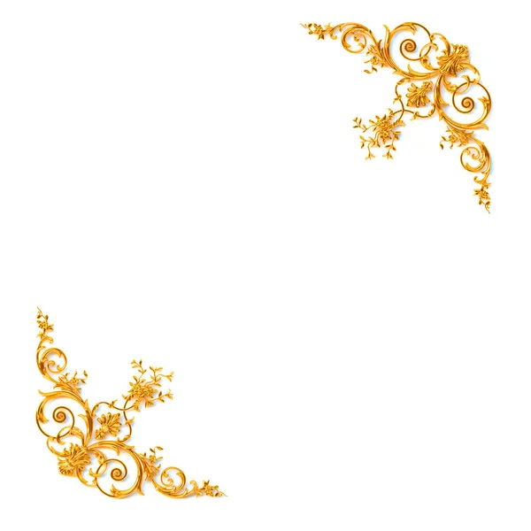 Illustration Vintage Gold Card Decoration Classic Baroque Decorative Elements Holiday — 图库照片