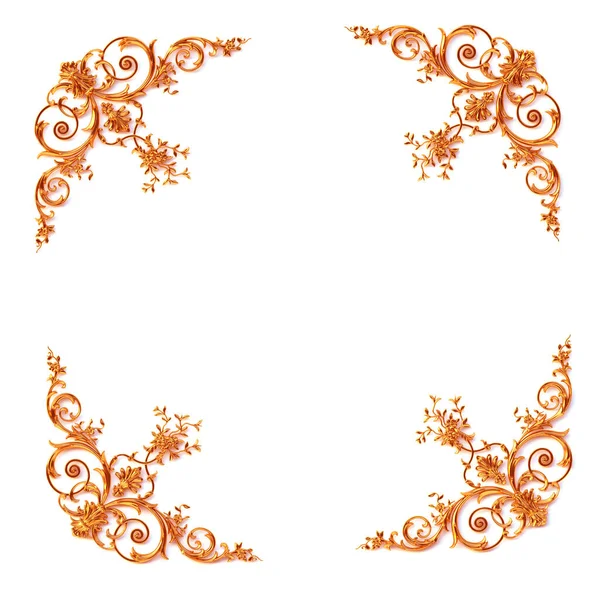 Ілюстрація Вінтажна Золота Листівка Прикрасою Класичні Декоративні Елементи Бароко Святковий — стокове фото
