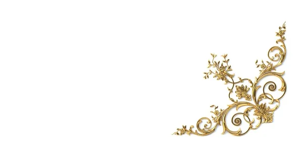 Ilustracja Vintage Złota Karta Dekoracją Klasyczne Barokowe Elementy Dekoracyjne Świąteczny — Zdjęcie stockowe