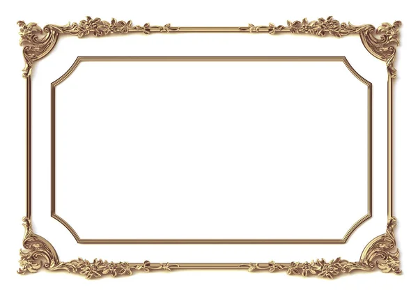 Illustration Classical Decorative Elements Baroque Style Form Rectangular Frame Holiday — Stock Photo, Image