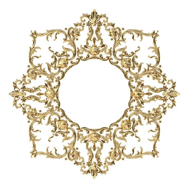 Illustration Classic Decorative Elements Frame Festive Decor Gold Elements Isolated — 图库照片