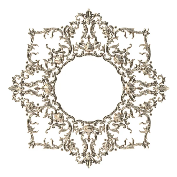 Illustration Classic Decorative Elements Frame Festive Decor Gold Elements Isolated — 图库照片