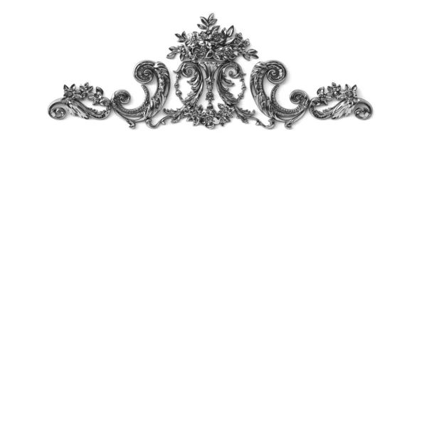 Illustration Éléments Décoratifs Classiques Style Baroque Forme Cadre Rectangulaire Décor — Photo