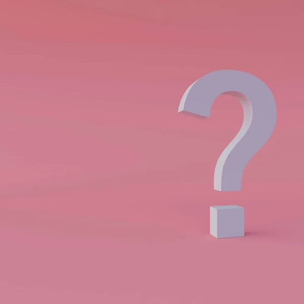 Illustration Question Mark White Pink Background Shadow Rendering Illustration Motivating — 스톡 사진