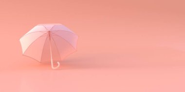 3 boyutlu illüstrasyon. Tek renkli arka plan. Şemsiye kırmızısı, pembe arka planda izole edilmiş bir gölgesi var. Arka plan resmi, barınak, koruma, hava durumu temalı duvar kağıdı. Hazırla