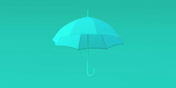 Illustration Monochrome Background Umbrella Greenish Mint Color Shadow Isolated Greenish — Stock Photo, Image