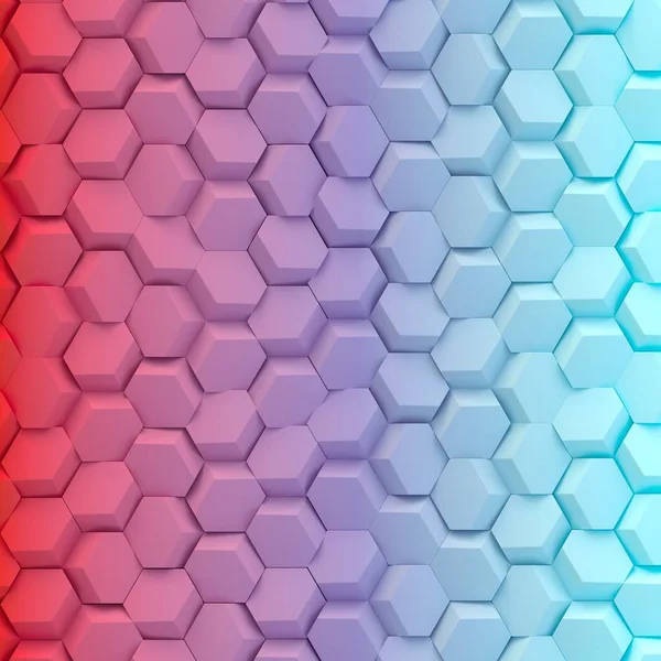 Ilustración Fondo Hexagonal Abstracto Con Profundidad Efecto Campo Gran Número — Foto de Stock