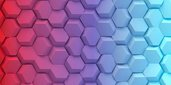 Illustration Abstract Hexagonal Background Depth Field Effect Large Number Colored — 스톡 사진