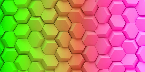 Рисунок Абстрактный Шестиугольный Фон Глубиной Эффекта Поля Большое Количество Цветных — стоковое фото