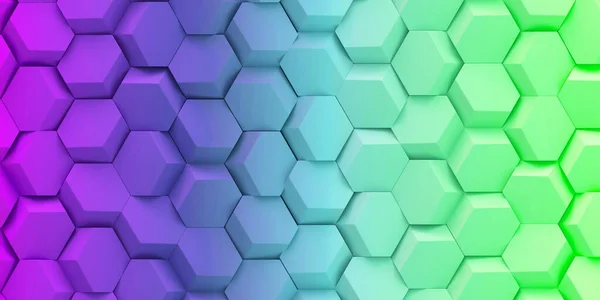 Illustration Abstract Hexagonal Background Depth Field Effect Large Number Colored — 스톡 사진