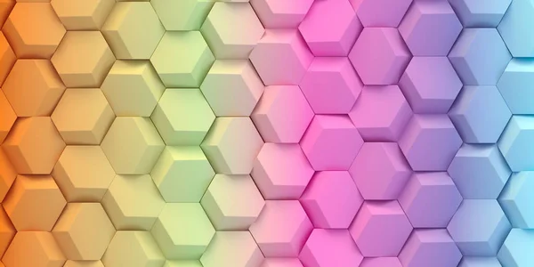 Illustration Abstract Hexagonal Background Depth Field Effect Large Number Colored — Stock Photo, Image
