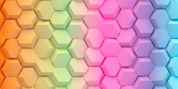 Illustration Abstract Hexagonal Background Depth Field Effect Large Number Colored — 스톡 사진