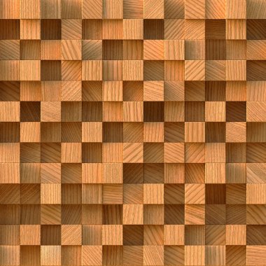 3 boyutlu illüstrasyon. Doku, arkaplan, üç boyutlu, gerçekçi tahta küpler farklı seviyelerde, gölgeler, çıtalar, doğal dokular. Tahta panel, ahşap desenli arka plan. Hazırla