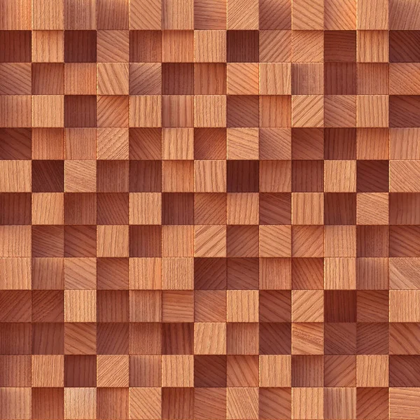 3d illustration. Texture, background, three-dimensional, realistic wooden cubes at different levels with shadow, slats, with the texture of natural. Wood panel, background with wood texture. Render