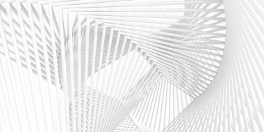 Ses izli beyaz bir arka plan. Çerçeve geometrisinin 3 boyutlu çizimi, 3 boyutlu görüntüleme. Beyaz seramik hacim yapısından soyut arkaplan.