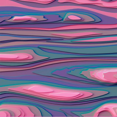 Üç boyutlu illüstrasyon. Soyut görüntü. Soyut arkaplan. Çok katmanlı geometrik şekiller, farklı seviyelerde düz çizgiler, farklı renkler. Fütürist tasarım. Render. Kapak için modern arkaplan