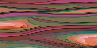 Üç boyutlu illüstrasyon. Soyut görüntü. Soyut arkaplan. Çok katmanlı geometrik şekiller, farklı seviyelerde düz çizgiler, farklı renkler. Fütürist tasarım. Render. Kapak için modern arkaplan