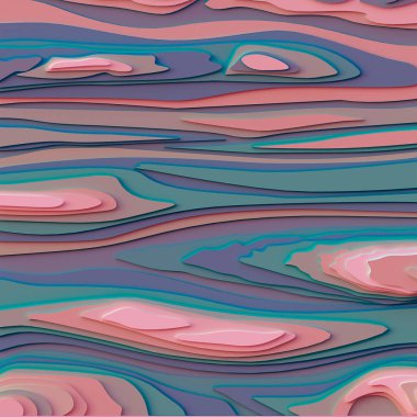 Üç boyutlu illüstrasyon. Soyut görüntü. Soyut arkaplan. Çok katmanlı geometrik şekiller, farklı seviyelerde düz çizgiler, farklı renkler. Fütürist tasarım. Render. Kapak için modern arkaplan