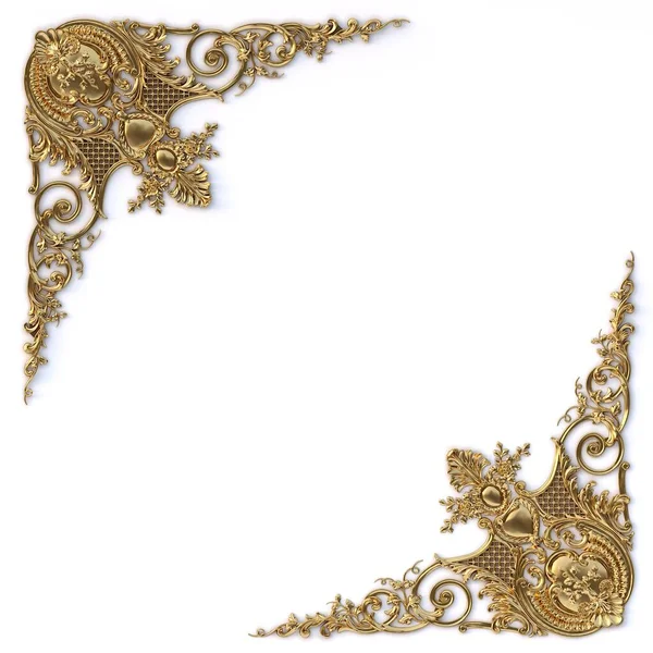 Ilustracja Klasyczne Elementy Dekoracyjne Stylu Barokowym Formie Prostokątnej Ramy Świąteczny — Zdjęcie stockowe