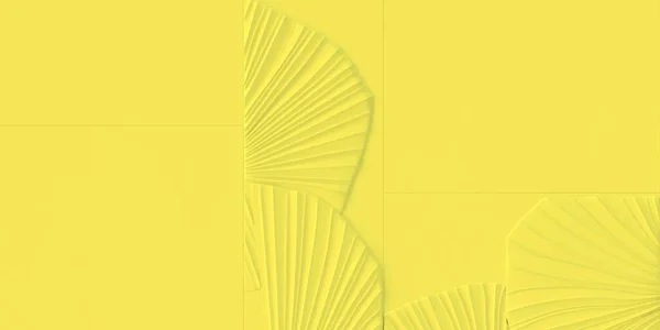 Ilustracja Abstrakcyjne Tło Objętościowe Półprostokąty Różnej Wielkości Płaskorzeźbą Palmy Liści — Zdjęcie stockowe