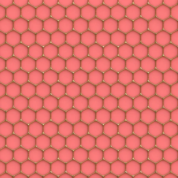 Ілюстрація Золотий Східний Орнамент Ізольований Корало Рожевому Фоні Геометричний Орнамент — стокове фото